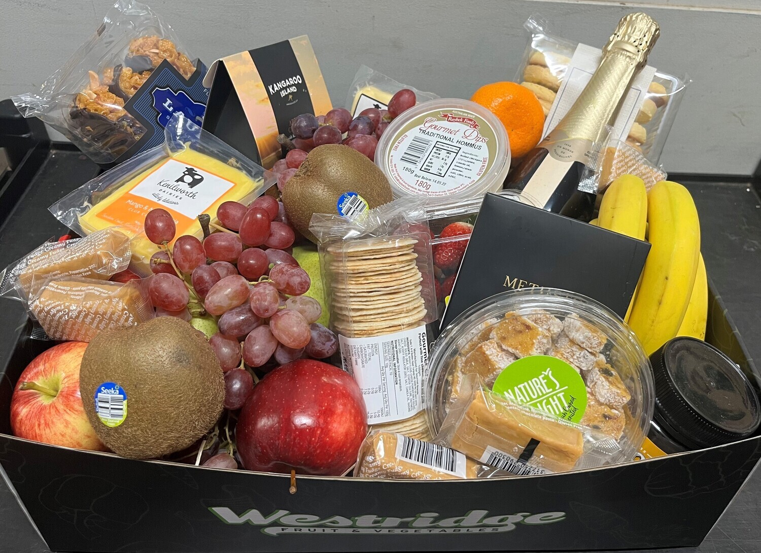 Deluxe Fruit, Wine, Cheese &amp; Sweets Hamper