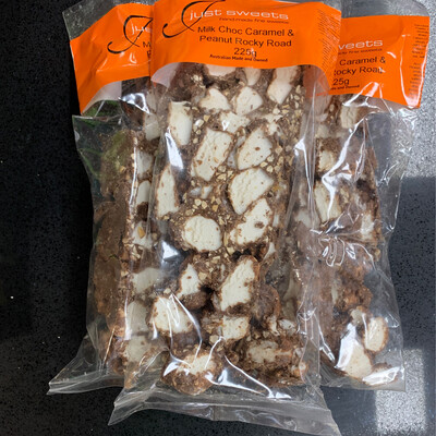 &quot;Just Sweets&quot; Caramel &amp; Peanut Rocky Road, 225gm