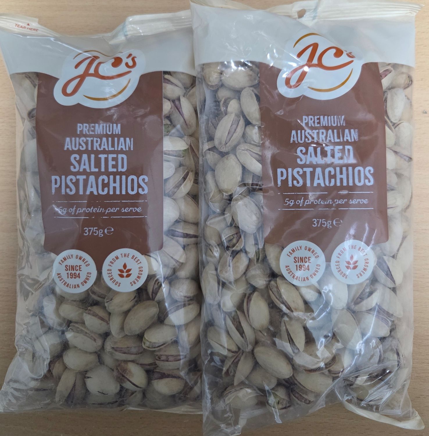 JC's Salted Pistachios 375gm