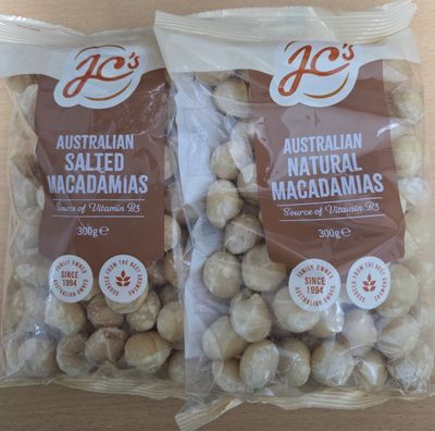JC's Natural and Salted Macadamias 300gm