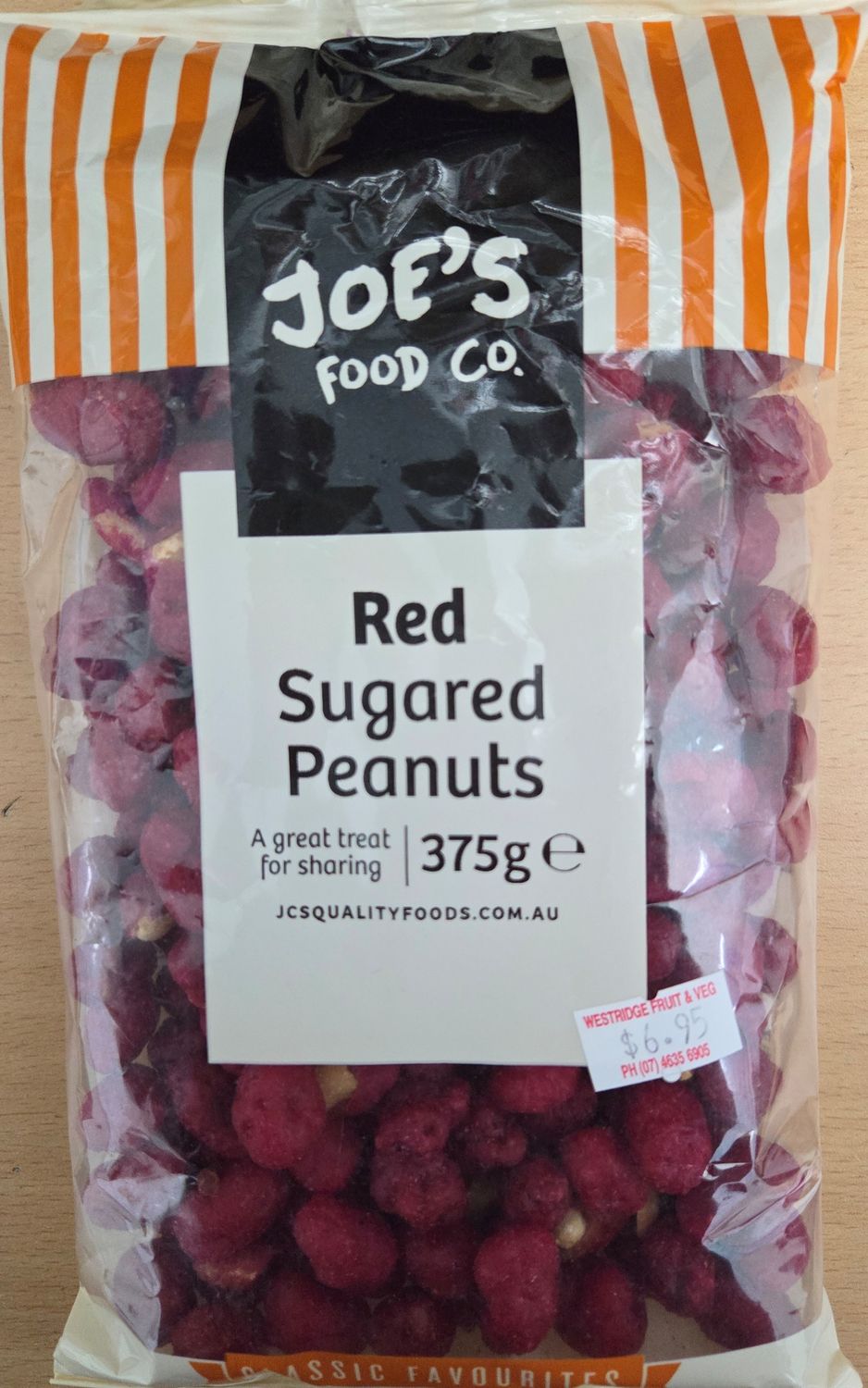 Joe's Food Red Sugared Peanuts 375gm