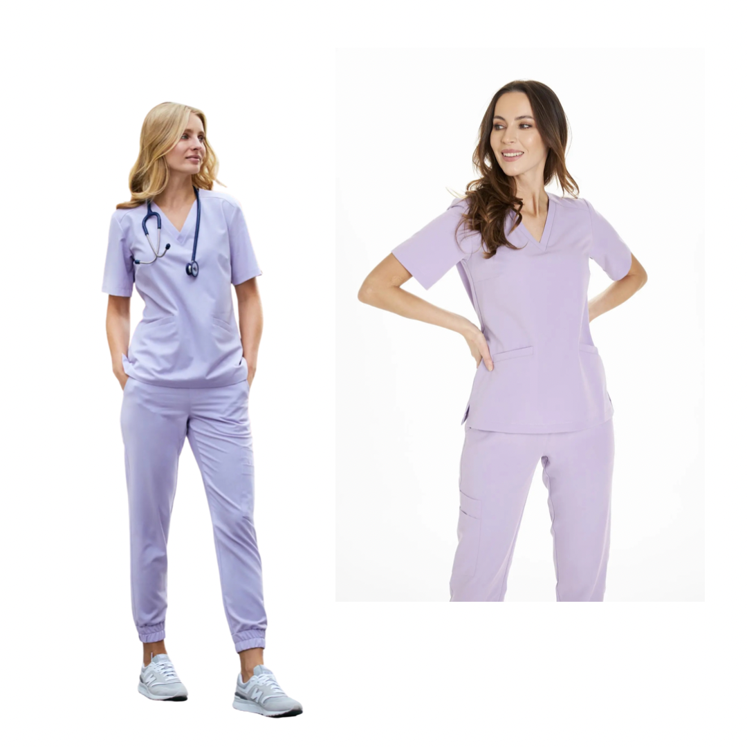 Medical Aesthetics Scrubs Top with Pockets - LILAC