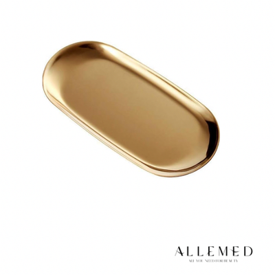 Gold oval tray 23cm x 9.5cm