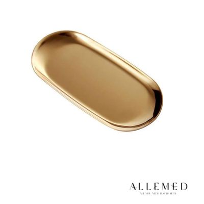 Gold oval tray 23cm x 9.5cm