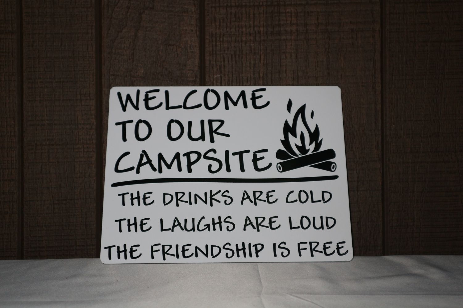 Welcome to Our Campsite Sign