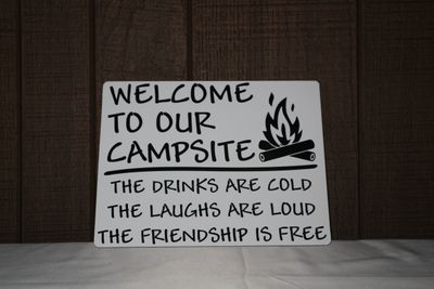 Welcome to Our Campsite Sign