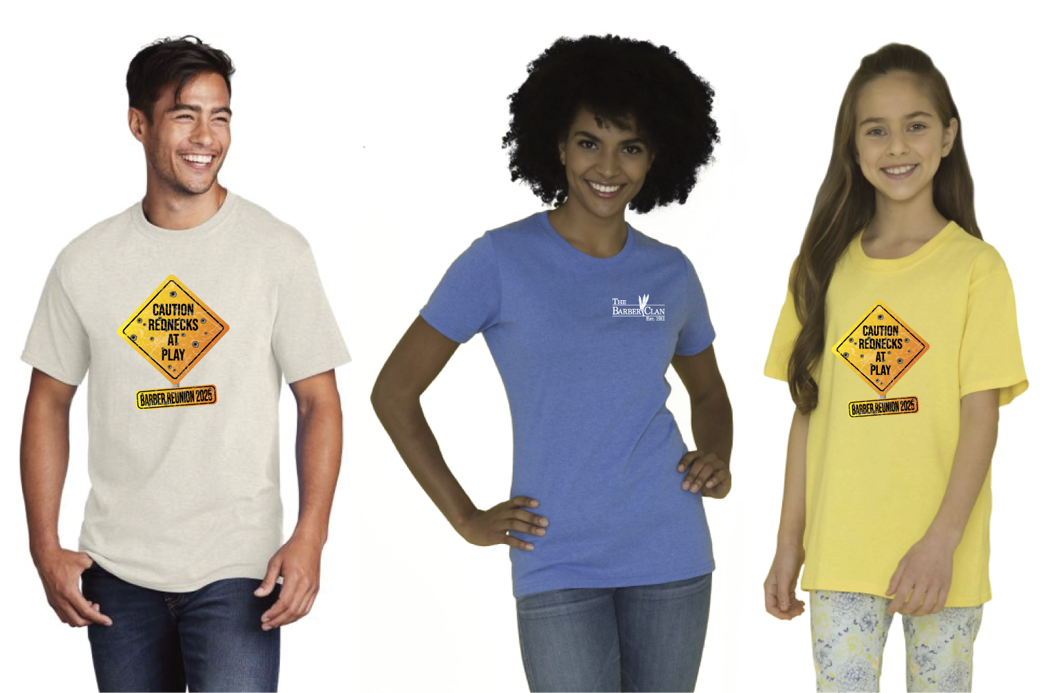 Barber Clan T-Shirts (Unisex, Ladies, Youth)