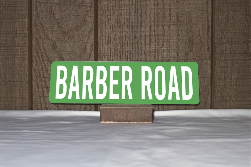 Barber Road Sign