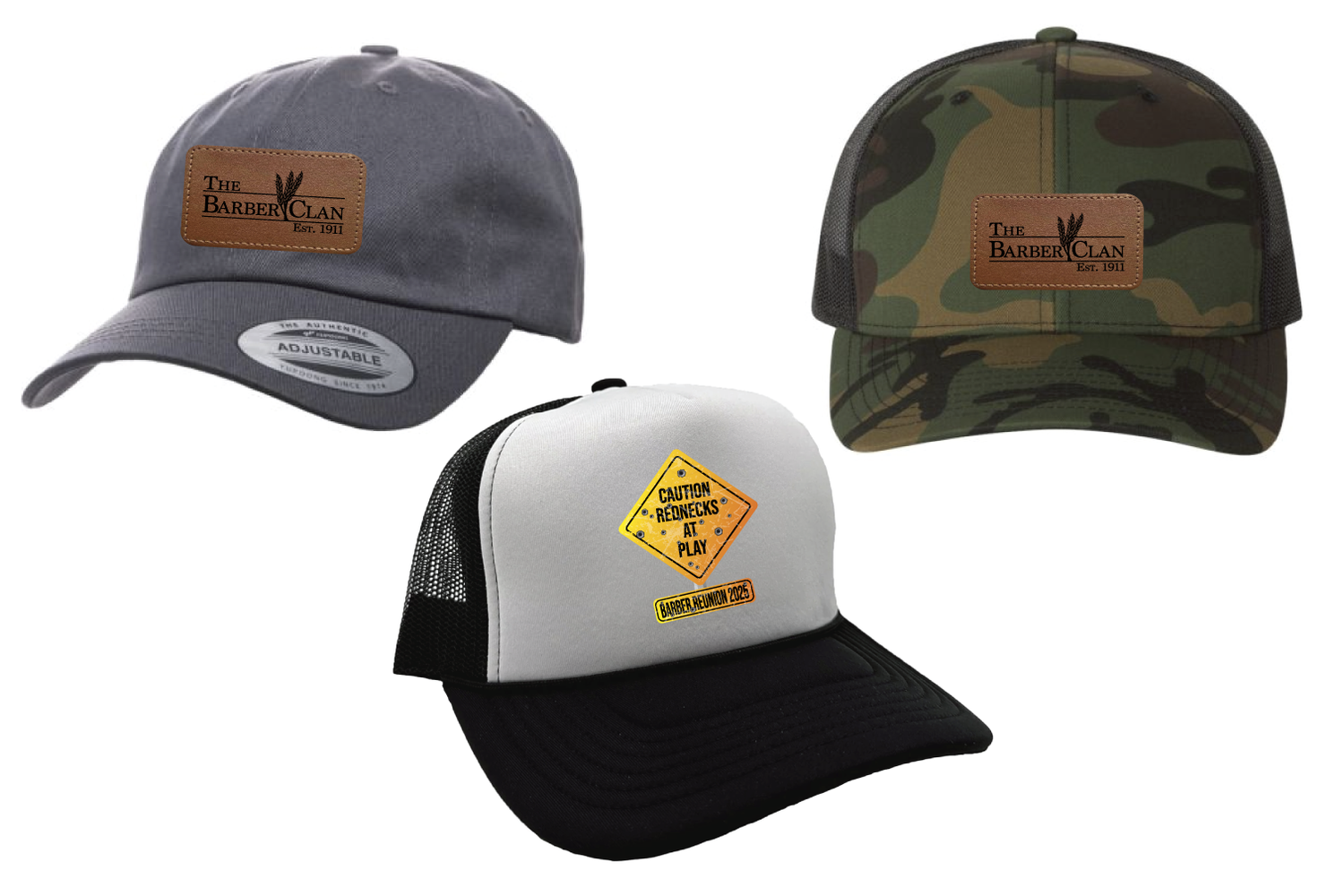Barber Clan Hats (Dad, Snapback, Trucker)