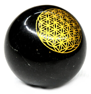 50mm Tourmaline Flower Of Life Sphere