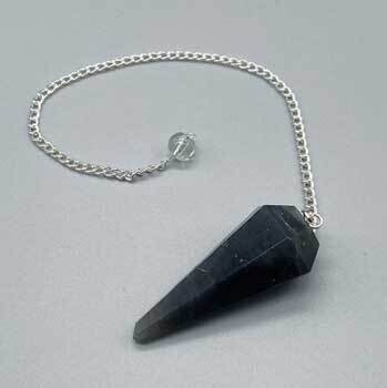 6-sided Black Obsidian Pendulum