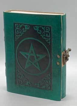 Green Pentagram Leather Blank Book W/ Latch