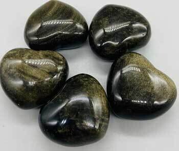 2&quot; Obsidian, Golden Heart