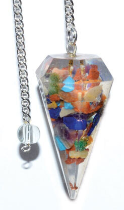 6-sided Seven Chakra Orgone Pendulum