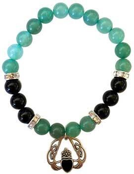 8mm Green Aventurine/ Black Onyx With Heart