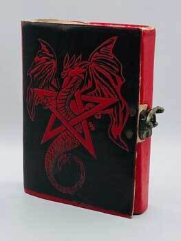 Red Dragon Leather Blank Book W/ Latch