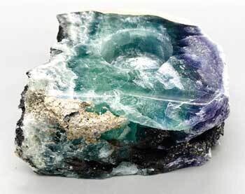 3-5&quot; Rough Fluorite Tealight Holder