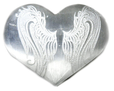 3&quot; Selenite Heart , Angel Wings