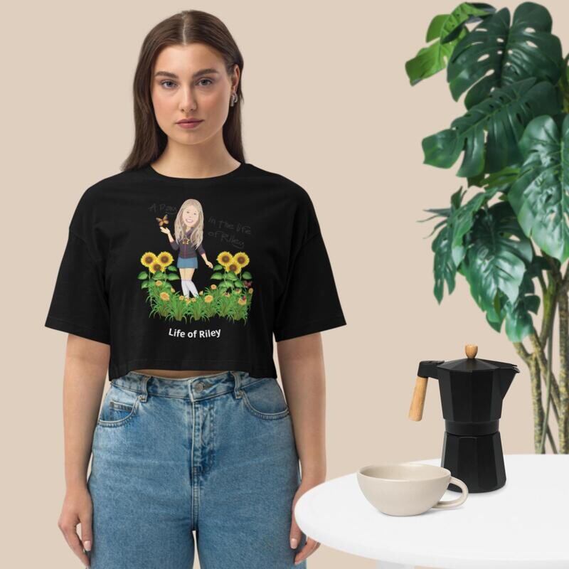Loose drop shoulder crop top