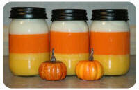CANDY CORN LAYERED  CANDLE