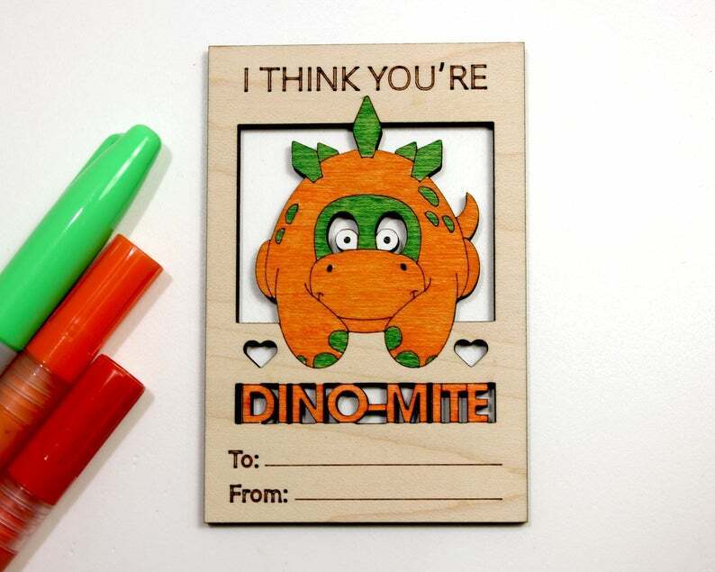 Wooden Dinosaur Valentines