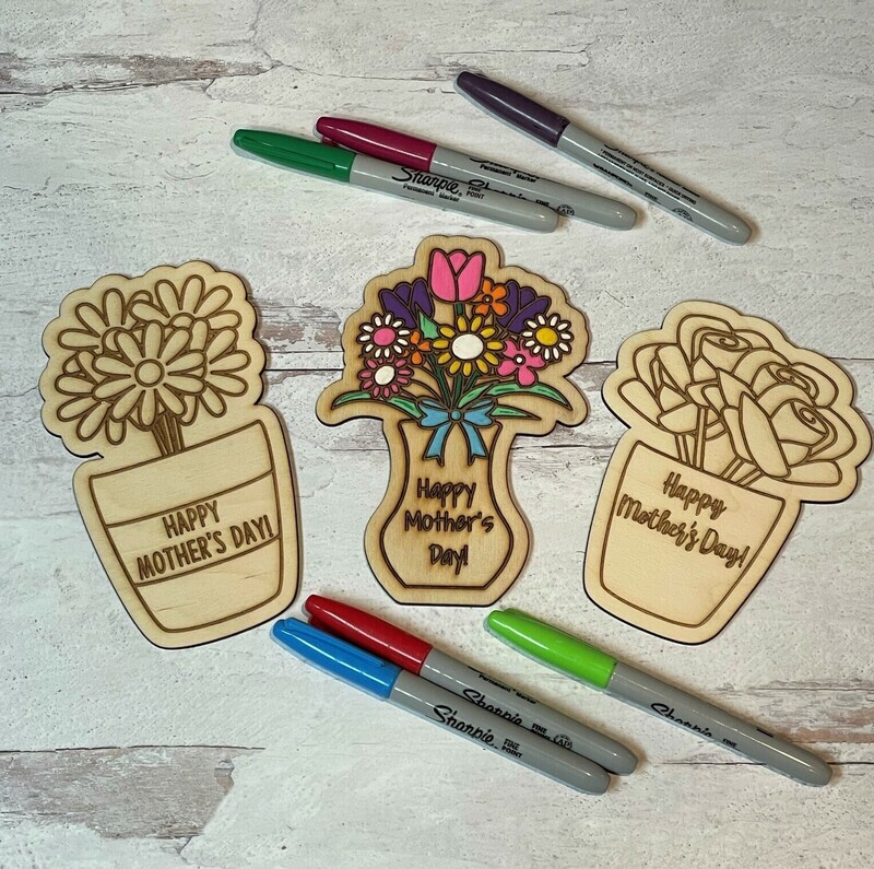 DIY wooden Mothers Day cards