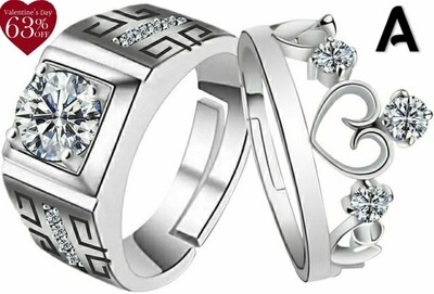 Couple Ring with Red Rose Box Platinum Plating