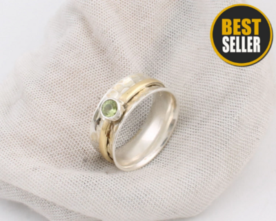 Spinner Ring, Silver Jewellery,Meditation Ring, Spinning Ring,Thumb Ring, Two Tone Ring, 925 Sterling Silver Ring,Silver Handmade Jewellery