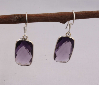 Amethyst Top Quality Gemstone's Earring Sterling Silver Earring Four Stone Earring Antique Silver Earring Wedding Earring One-Of-Kind