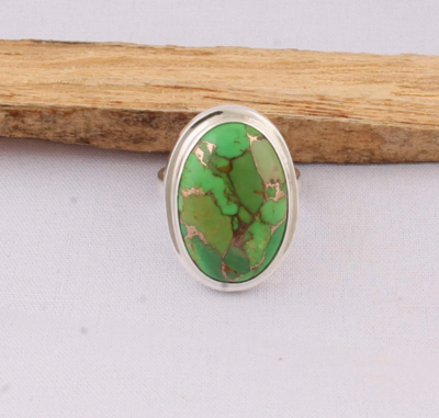 Composite Turquoise AAA+Quality Gemstone Ring 925-Antique Silver Ring,Middle Finger Ring,Sterling Silver Ring Gift Item RingBOHO SILVER