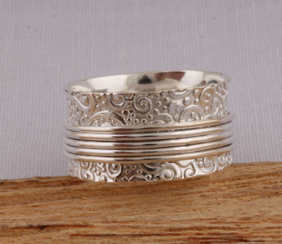 925-Sterling Solid Silver Ring,Handicraft Boho Ring,Antique Silver Ring,Thumb Ring,Spinner Ring,Wedding Gift Spinner Ring