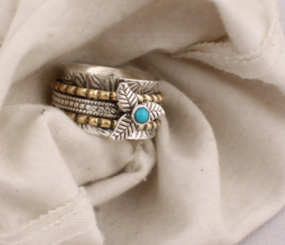Natural Sleeping Beauty Turquoise Gemstone Ring,925 Silver Spinner Ring,Meditation Spinner Ring,AAA+Quality Gemstone,Thumb Ring,Women Gifts