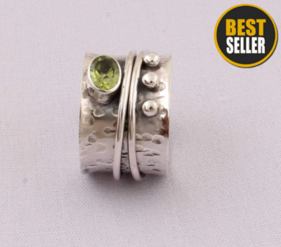 Amazing Peridot Gemstone Ring,925-Sterling Silver Ring,Antique Silver Ring Small Stone Ring,Ring Finger Ring Gift Item RingBOHO SILVER