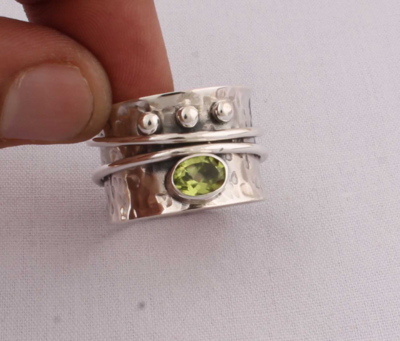 Amazing Peridot Gemstone Ring,925-Sterling Silver Ring,Antique Silver Ring Small Stone Ring,Ring Finger Ring Gift Item RingBOHO SILVER