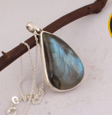 Labradorite AAA+ Quality Gemstone Pendant, Mineral Jewelry, High Blue Flash Labradorite, Blue Fire Pendant, Unique Gift For Her