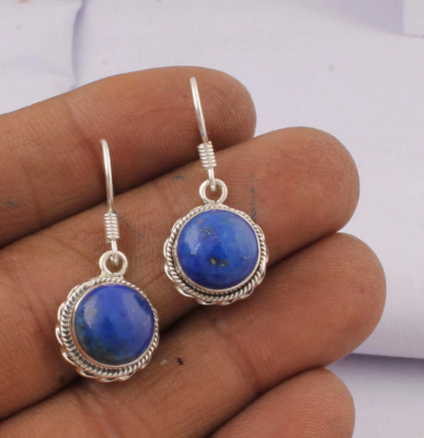 Natural Amazing Lapis AAA+Quality Gemstone Earring 925-Antique Silver Earring,Sterling Silver Earring Anniversary Gift Earring