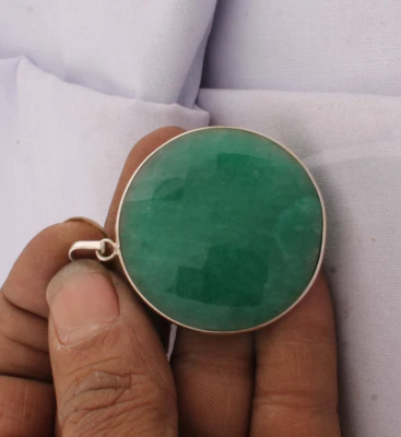 Amazing Green Onyx Top Quality Gemstone Pendant Round Stone Boho Pendant 925-Antique Silver Pendant,Sterling Silver Pendant Gift For Her Inactive