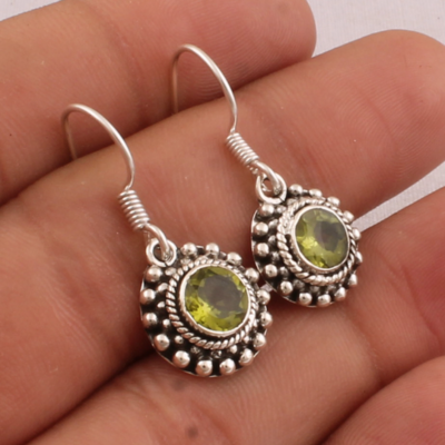 Natural Peridot Earrings, Solid Sterling Silver Dangle Earrings, Pear Top Quality Handmade Gemstone, Bridal Earrings, Women Gift