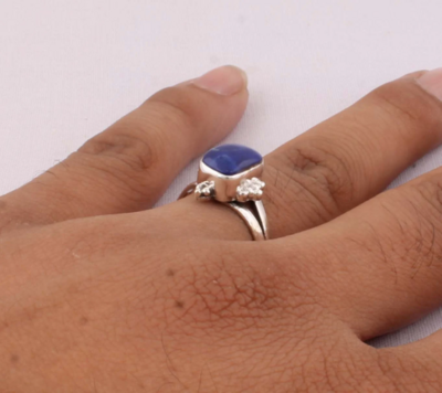 Natural Amazing Lapis Top Quality Gemstone Ring Cabochon Stone Ring 925-Sterling Silver Ring,Antique Silver Ring,Index Finger Ring