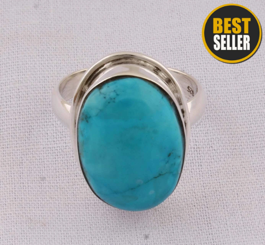 Natural Sleeping Beauty Turquoise AAA+Quality Gemstone Ring, Boho Oval Ring,925-Sterling Silver Ring,Antique Silver Ring Midder Finger Ring