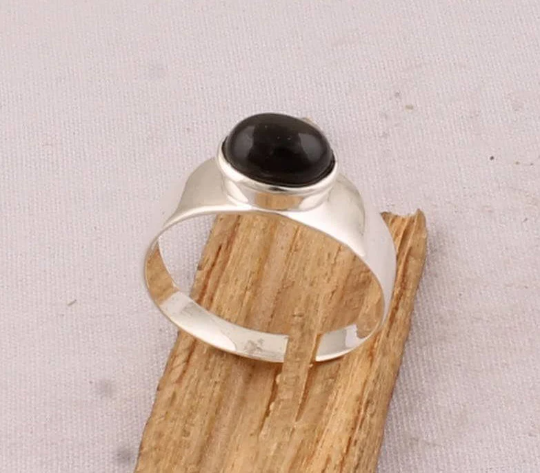 Natural Black Onyx Top Quality Gemstone Ring 925-Sterling Silver Ring,Antique Silver Ring,Engagement Ring,Middle Finger Ring Gift For Her