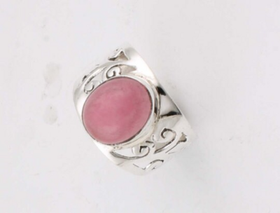 Natural Pink Jade Top Quality Gemstone Ring Cabochon Opaque Stone Boho Ring 925-Sterling Silver Ring,Ring Finger Ring