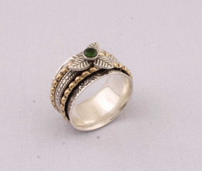 Peridot Gemstone Ring,Boho Ring 925-Sterling Silver Ring, Antique Silver Ring Small Stone Ring, Ring Finger Ring Gift Item Ring BOHO SILVER