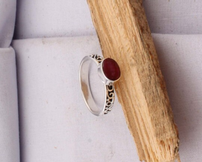 Ruby Top Quality Gemstone Ring 925-Sterling Silver Ring,Antique Silver Ring,Engagement Ring,Middle Finger Ring Gift For Her