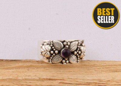 Natural Amethyst Gemstone Ring,Boho Ring 925 Sterling Silver Ring,Antique Silver Ring Small Stone Ring,Ring Finger Ring Gift Item Ring BOHO SILVER