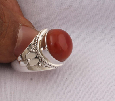 Red Onyx Gemstone Ring,Wedding Ring 925-Antique Silver Ring Middle Finger Ring Sterling Solid Silver Ring Boho Ring Gift For Him