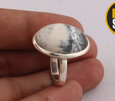 Natural Dendrite Opal Top Gemstone Ring 925-Sterling Silver Ring Middle Finger Ring Antique Silver Ring Engagement Ring Gift For Her