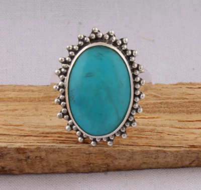 Natural Sleeping Beauty Turquoise AAA+Quality Gemstone Ring, Boho Oval Ring,925-Sterling Silver Ring,Antique Silver Ring Midder Finger Ring