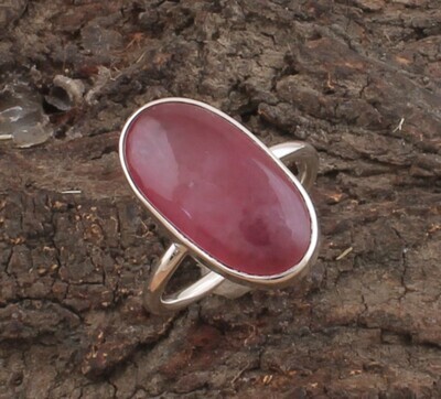 Lavender Jade Oval Gemstone Solid 925 Sterling Silver Ring For Women - Handmade Jade Silver Simple Ring For Wedding - Lavender Stone Ring
