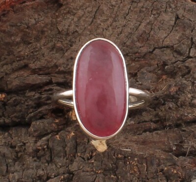 Lavender Jade Oval Gemstone Solid 925 Sterling Silver Ring For Women - Handmade Jade Silver Simple Ring For Wedding - Lavender Stone Ring